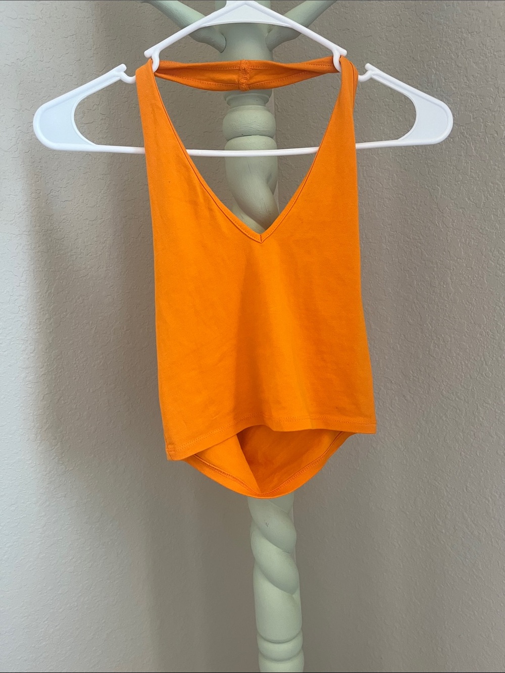 4/$20 ASOS Vibrant Orange V-Neck Halter Crop Camisole